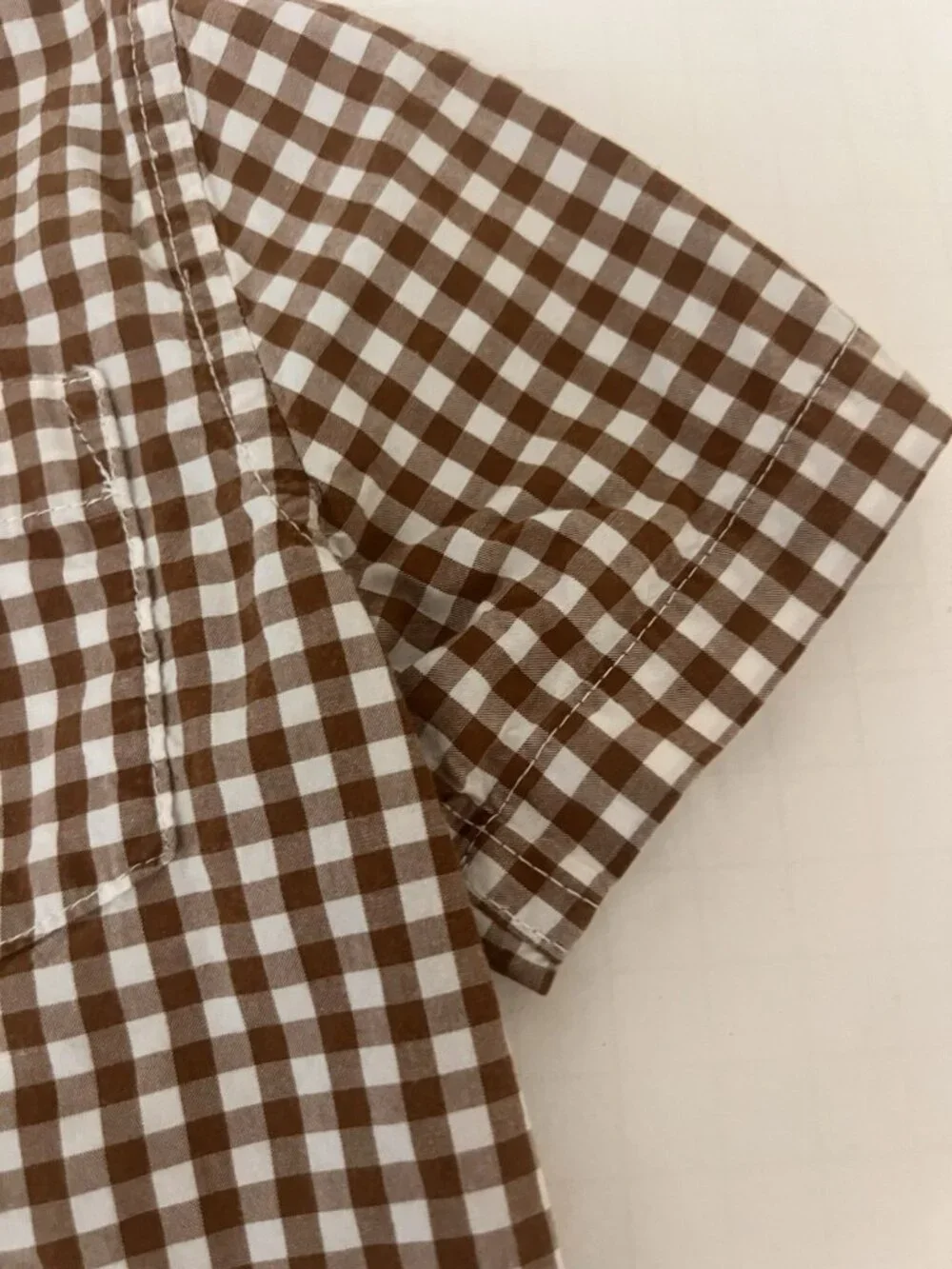 Janie and Jack Button Down Shirt Kids Brown Gingham Plaid Classic SIZE 2T